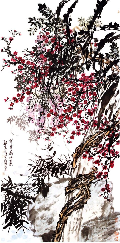 春意闹 180x96cm 纸本墨笔 2004年 郭石夫